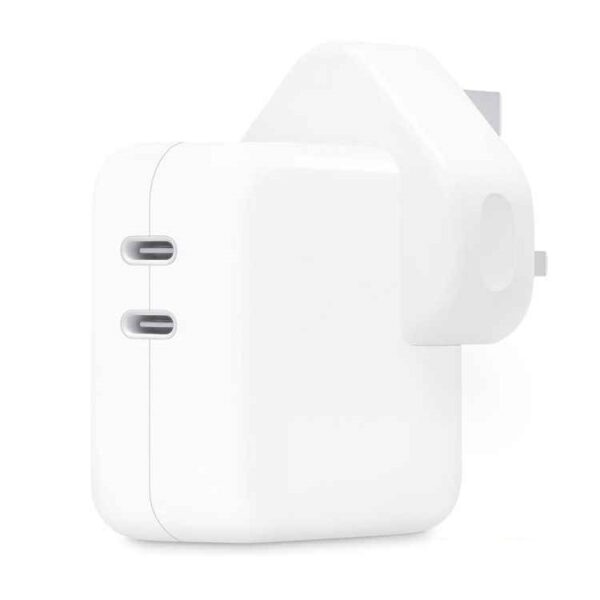 آداپتور شارژر آیفون Dual USB-C Port تایپ سی اپل 35 وات اورجینال 100% گارانتی معتبر