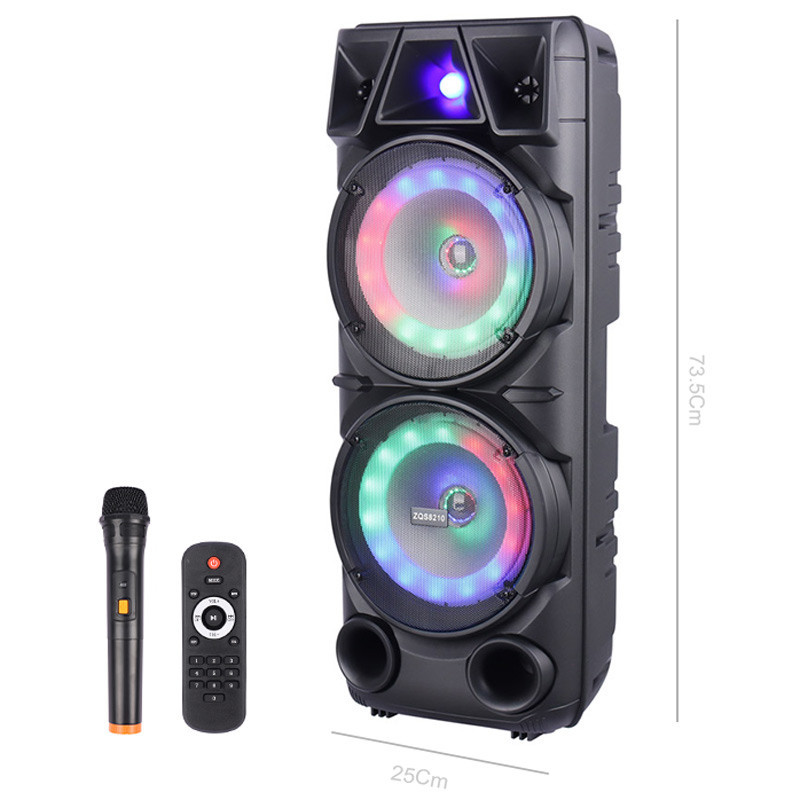 اسپیکر بلوتوثی چمدانی رم و فلش خور Sing-E ZQS8210 + میکروفون و ریموت کنترل