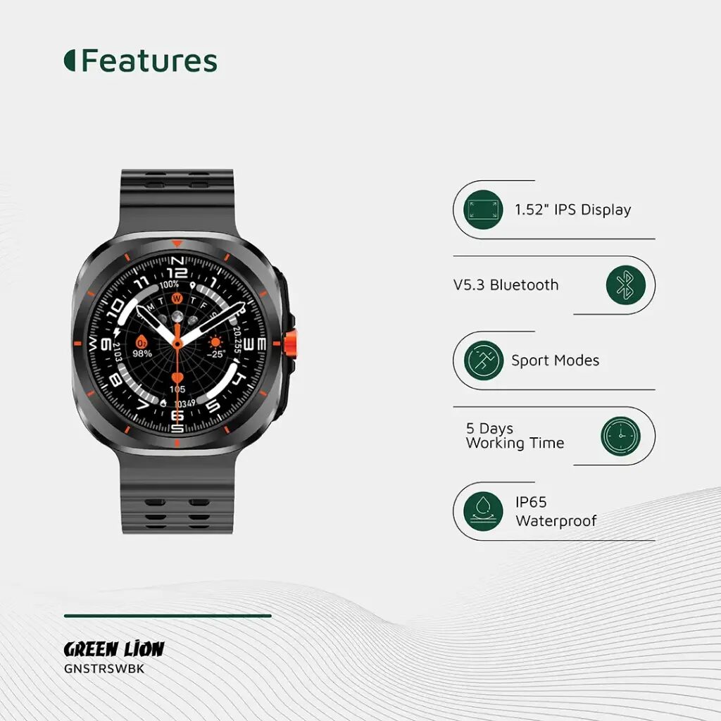 ساعت هوشمند گرین لاین Strive GL-SWA50 GNSTRSW اورجینال مشکی