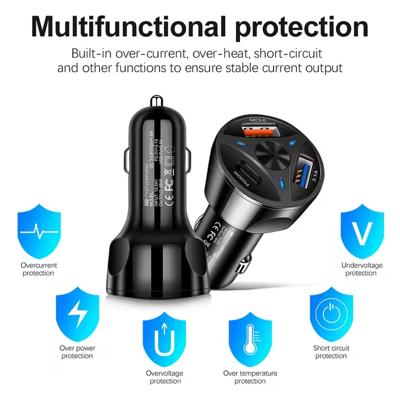 شارژر فندکی 55W سه پورت مدل ORIGINAL MLE-003