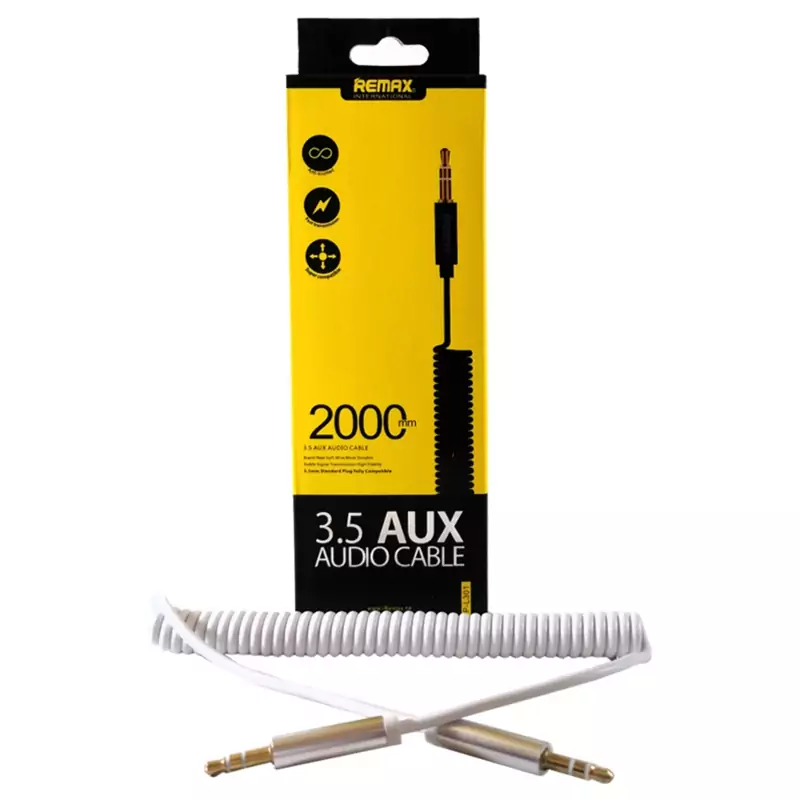 کابل aux انتقال صدا ریمکس 3.5 فنری REMAX مدل P-L301