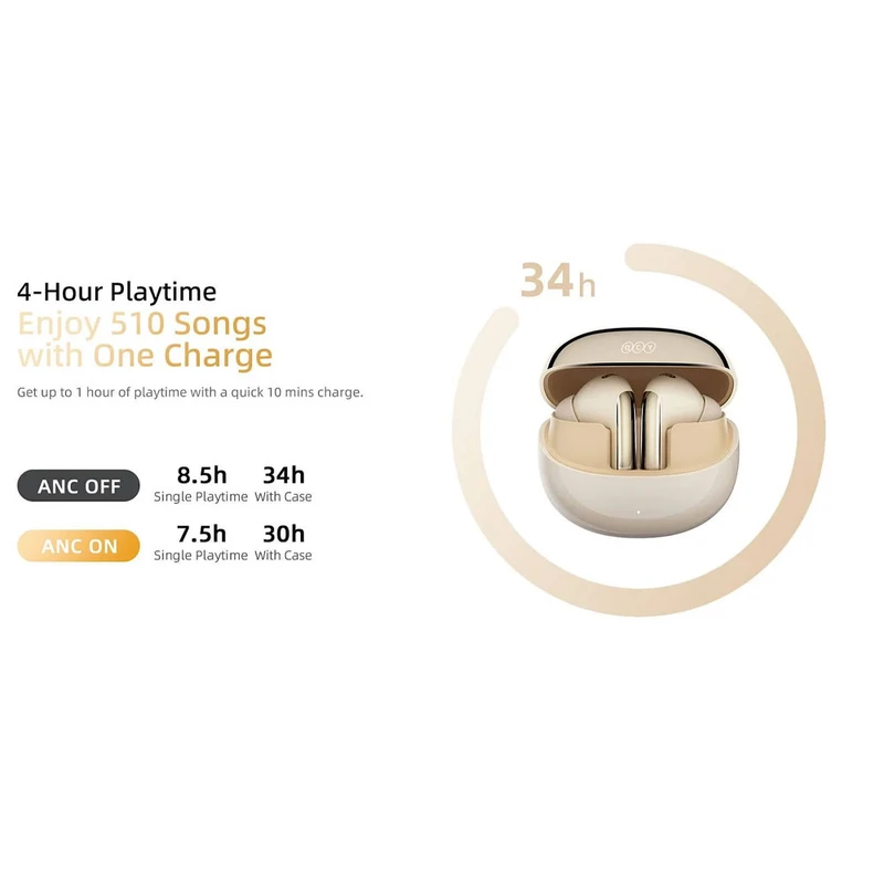 ایرپاد کیوسیوای Melobuds Pro QCY اورجینال گارانتی شرکتی سفید