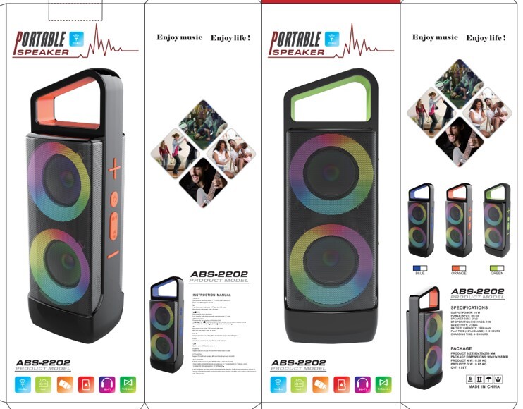 اسپیکر بلوتوثی قابل حمل مدل ABS-2202