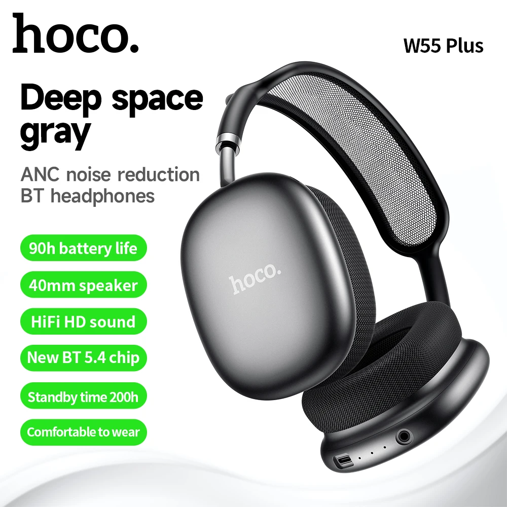 هدفون بلوتوثی طرح اپل هوکو (hoco) مدل W55 مشکی