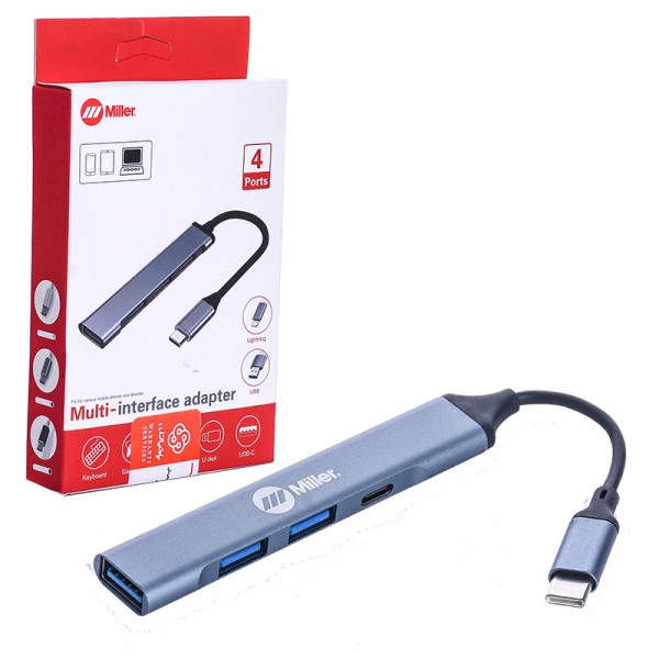 هاب 4 پورت USB و رابط تایپ سی میلر (Miller) مدل 930